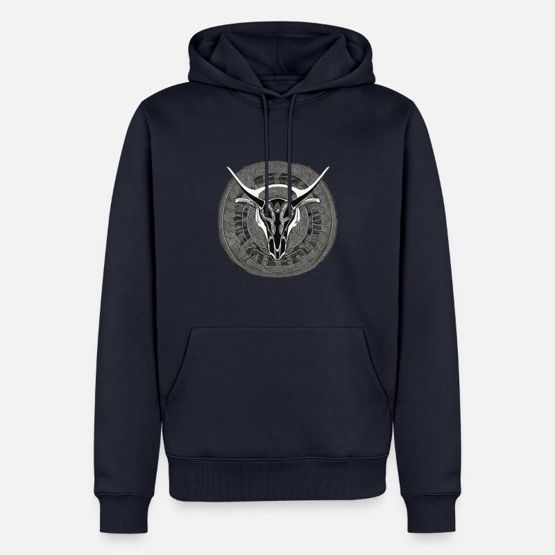 Stier Schädel - Männer Premium Bio Hoodie - Navy