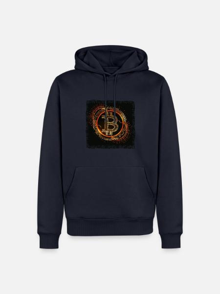 Bitcoin Digital Grunge Circuits - Men’s Premium Organic Hoodie - navy