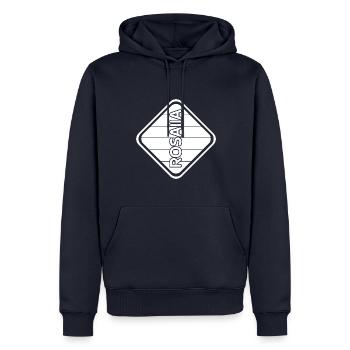Geschenk für Rosalia - Männer Premium Bio Hoodie - Navy - Vorne - Nico (187cm)