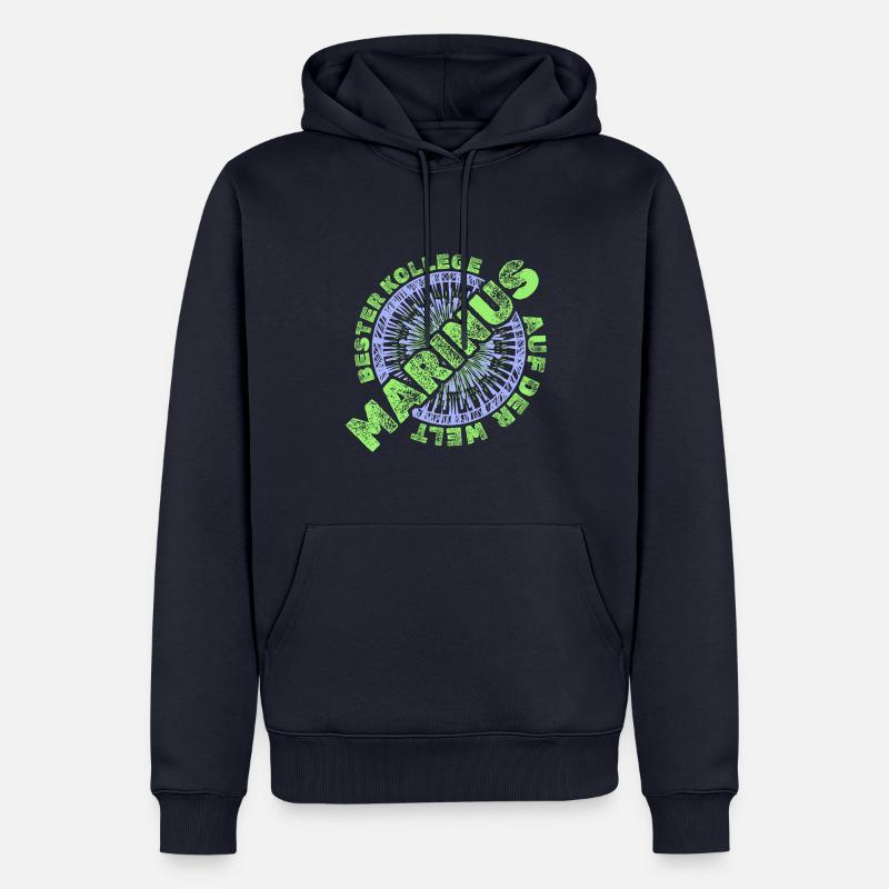 Marinus als Mitarbeiter - Männer Premium Bio Hoodie - Navy