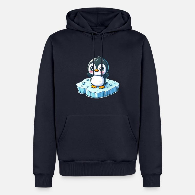 Pinguin, Schmelzendes Eis, Südpol - Männer Premium Bio Hoodie - Navy
