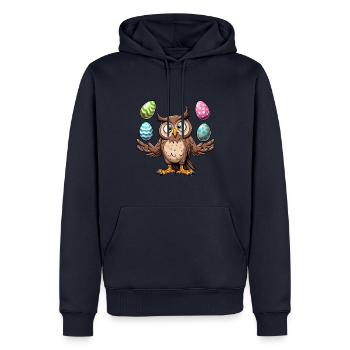 Eule Jongliert Ostereier Osterartist - Männer Premium Bio Hoodie - Navy - Vorne - Nico (187cm)