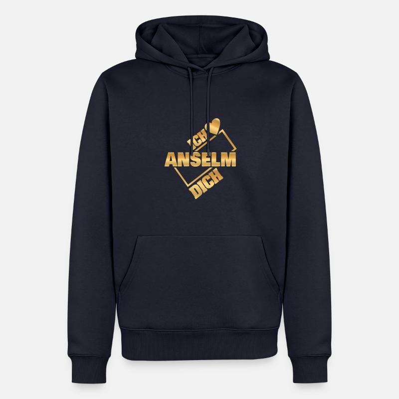 Couple Anselme - Sweat à capuche Premium bio Homme - bleu marine