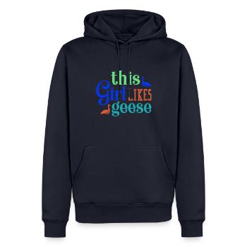 Mädchen mag Gänse Natur Wildtiere Nette Gans - Männer Premium Bio Hoodie - Navy - Vorne - Nico (187cm)