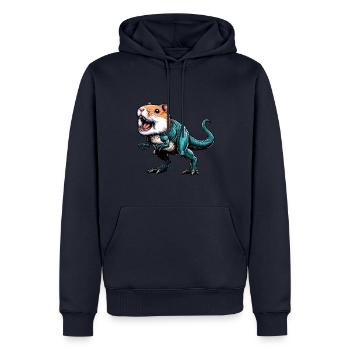 T-Rex Hamster Hybrid: Fantastisches Fabeltier - Männer Premium Bio Hoodie - Navy - Vorne - Nico (187cm)