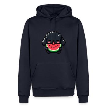 Sommerlicher Pudel mit Wassermelone - Männer Premium Bio Hoodie - Navy - Vorne - Nico (187cm)