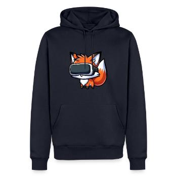 Mignon Fox VR Gamer Dessin animé de réalité virtuelle - Sweat à capuche Premium bio Homme - bleu marine - Devant - Nico (187cm)