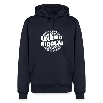 Homme Nicolai - Sweat à capuche Premium bio Homme - bleu marine - Devant - Nico (187cm)