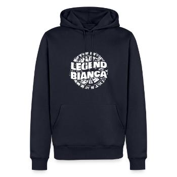 Mme Bianca - Sweat à capuche Premium bio Homme - bleu marine - Devant - Nico (187cm)