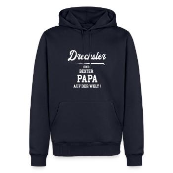 Drechsler Bester Papa Vatertag Geburtstag Jubiläum - Männer Premium Bio Hoodie - Navy - Vorne - Nico (187cm)