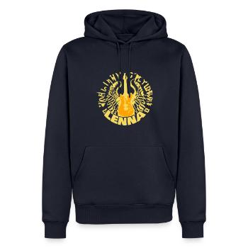 Lenna - Sweat à capuche Premium bio Homme - bleu marine - Devant - Nico (187cm)