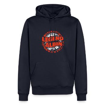 Mann Albin - Männer Premium Bio Hoodie - Navy - Vorne - Nico (187cm)