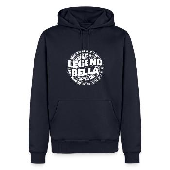 Mme Bella - Sweat à capuche Premium bio Homme - bleu marine - Devant - Nico (187cm)