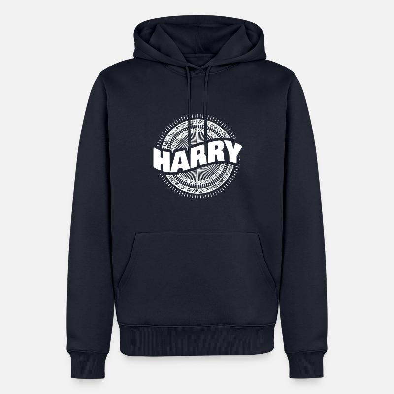 Harceler - Sweat à capuche Premium bio Homme - bleu marine