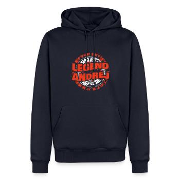 Mann Andrej - Männer Premium Bio Hoodie - Navy - Vorne - Nico (187cm)