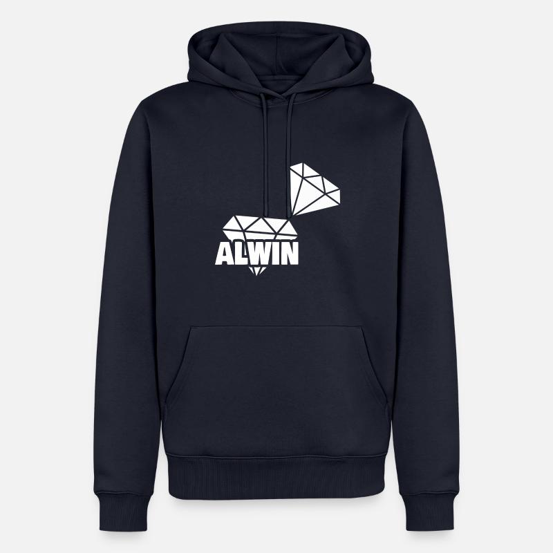 Alwin - Sweat à capuche Premium bio Homme - bleu marine