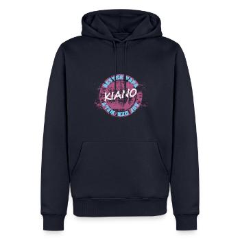 Geschenk für Kiano - Männer Premium Bio Hoodie - Navy - Vorne - Nico (187cm)