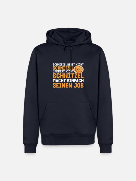 Schnitzel redet nicht Schnitzel jammert nicht - Männer Premium Bio Hoodie - Navy