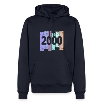 2000 - Sweat à capuche Premium bio Homme - bleu marine - Devant - Nico (187cm)