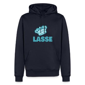 Lasse - Männer Premium Bio Hoodie - Navy - Vorne - Nico (187cm)