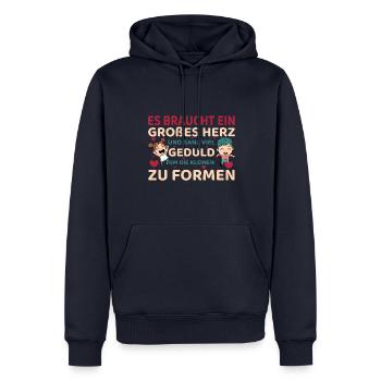 Erzieherin Tagesmutter Es braucht viel Geduld - Männer Premium Bio Hoodie - Navy - Vorne - Nico (187cm)