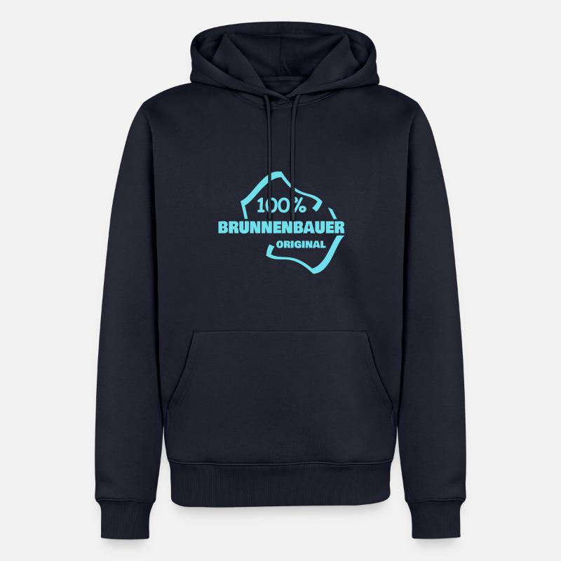 Profession Constructeur de puits - Sweat à capuche Premium bio Homme - bleu marine
