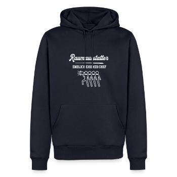 Raumausstatter Chef Raumausstattung Meister - Männer Premium Bio Hoodie - Navy - Vorne - Nico (187cm)