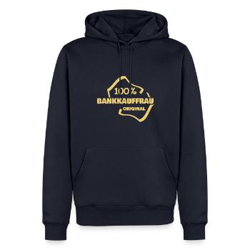 Bankkauffrau - Männer Premium Bio Hoodie - Navy - Vorne - Nico (187cm)