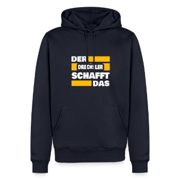 Drechsler als Arbeit - Männer Premium Bio Hoodie - Navy - Vorne - Nico (187cm)
