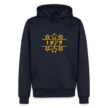 Stars 1975 - Men’s Premium Organic Hoodie - navy - Front - Nico (187cm)