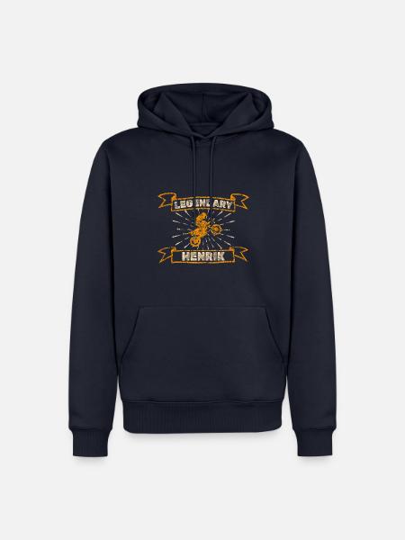 Henrik als Motorrad - Männer Premium Bio Hoodie - Navy