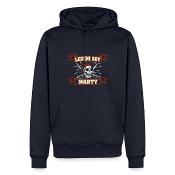 Geschenk für Marty - Männer Premium Bio Hoodie - Navy - Vorne - Nico (187cm)