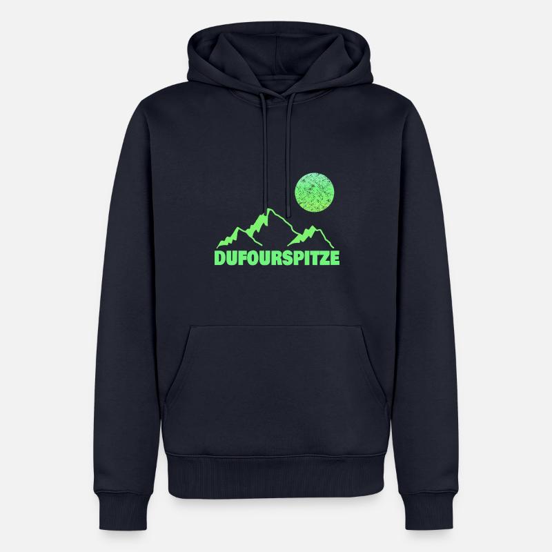 Dufourspitze comme escalade - Sweat à capuche Premium bio Homme - bleu marine