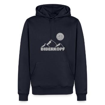 Klettern Biberkopf - Männer Premium Bio Hoodie - Navy - Vorne - Nico (187cm)