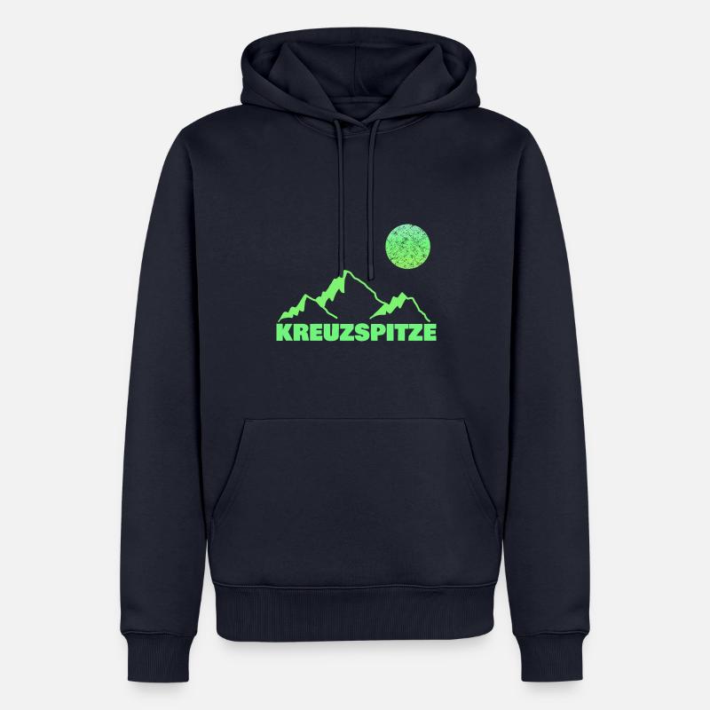 Kreuzspitze comme escalade - Sweat à capuche Premium bio Homme - bleu marine