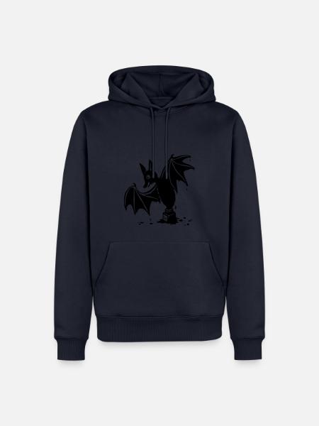 Fledermaus im Tuschenapf - Männer Premium Bio Hoodie - Navy