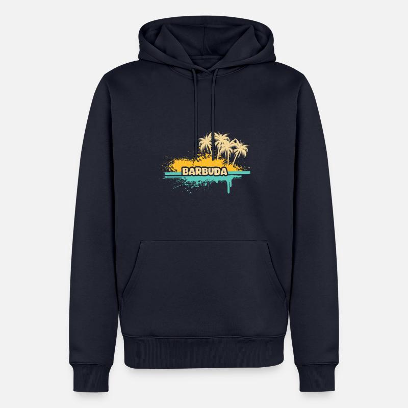 Vacances Barbuda - Sweat à capuche Premium bio Homme - bleu marine