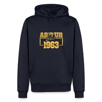 Vacances 1963 - Sweat à capuche Premium bio Homme - bleu marine - Devant - Nico (187cm)