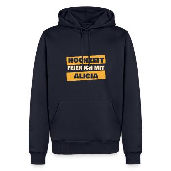 Alicia en enterrement de vie de garçon - Sweat à capuche Premium bio Homme - bleu marine - Devant - Nico (187cm)