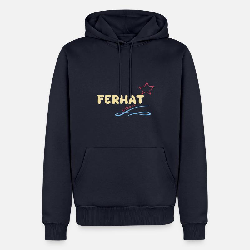 Ferhat - Sweat à capuche Premium bio Homme - bleu marine