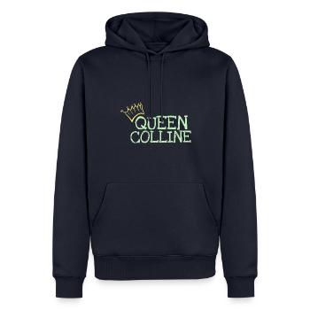 Prénom Colline - Sweat à capuche Premium bio Homme - bleu marine - Devant - Nico (187cm)