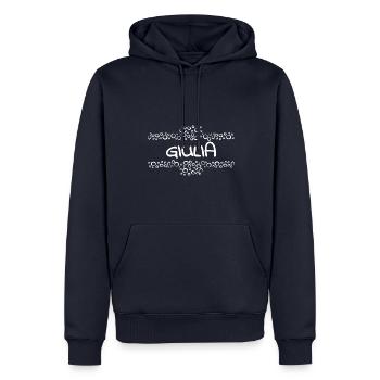 Vorname Giulia - Männer Premium Bio Hoodie - Navy - Vorne - Nico (187cm)