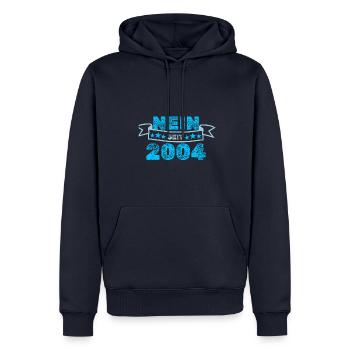 Niemals 2004 - Männer Premium Bio Hoodie - Navy - Vorne - Nico (187cm)