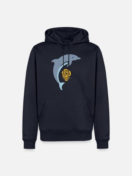 Tribal dolphin - Männer Premium Bio Hoodie - Navy