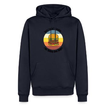 Burger Essen Lustiges Zitat Hobbykoch Fast Food - Männer Premium Bio Hoodie - Navy - Vorne - Nico (187cm)