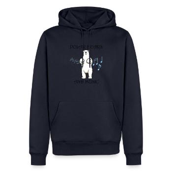 Cute Polar Bears Music Notes Musician Wildlife - Men’s Premium Organic Hoodie - navy - Front - Nico (187cm)