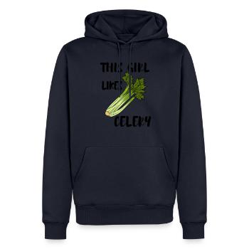 Gesundes Essen Ironisches Zitat Sellerie Lover - Männer Premium Bio Hoodie - Navy - Vorne - Nico (187cm)
