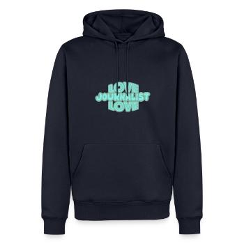Gift for Journalist - Men’s Premium Organic Hoodie - navy - Front - Nico (187cm)