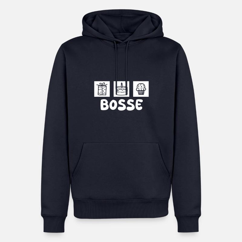 Prénom Bosse - Sweat à capuche Premium bio Homme - bleu marine