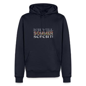 Jahreszeiten sommer sofort ws - Männer Premium Bio Hoodie - Navy - Vorne - Nico (187cm)